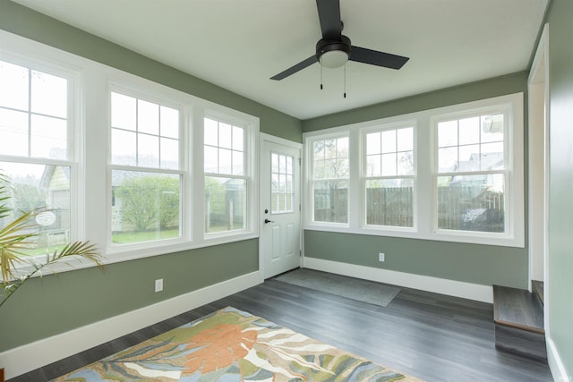 view of unfurnished sunroom
