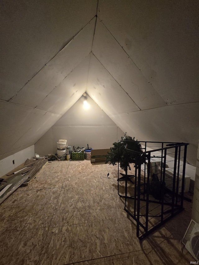 view of unfinished attic