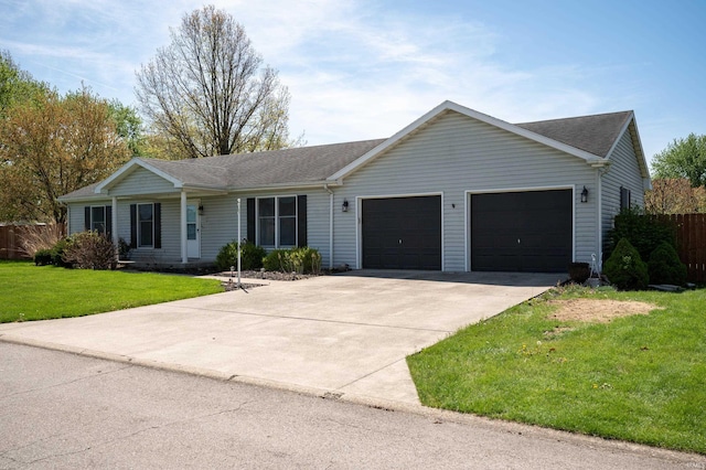 208 E Hickory Grove Rd, Hartford City, IN 47348 - single story home featuring a garage, fence, a front yard, a shingled roof, and concrete driveway