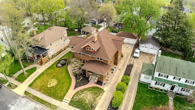 aerial view featuring a residential view