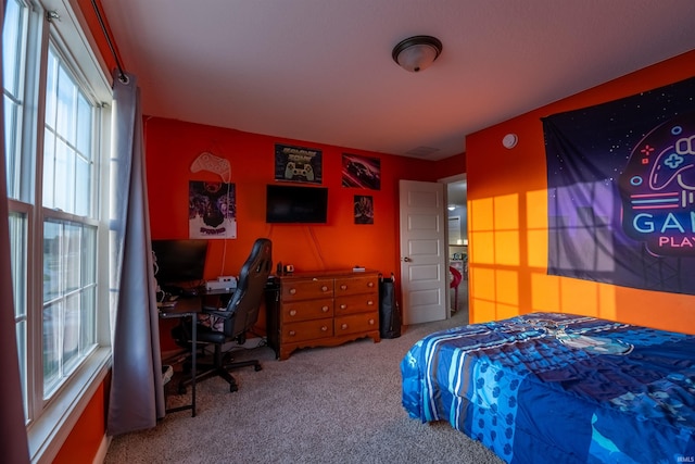 bedroom featuring carpet flooring
