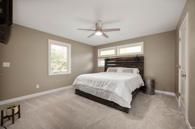 13440 N Summerhill Dr, Albany, IN 47320 - carpeted bedroom with baseboards, ceiling fan, and visible vents