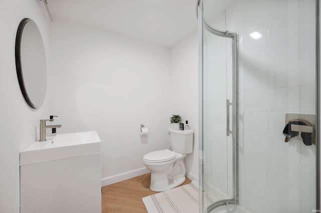 13440 N Summerhill Dr, Albany, IN 47320 - bathroom with vanity, baseboards, a stall shower, and toilet