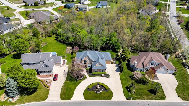 aerial view with a residential view