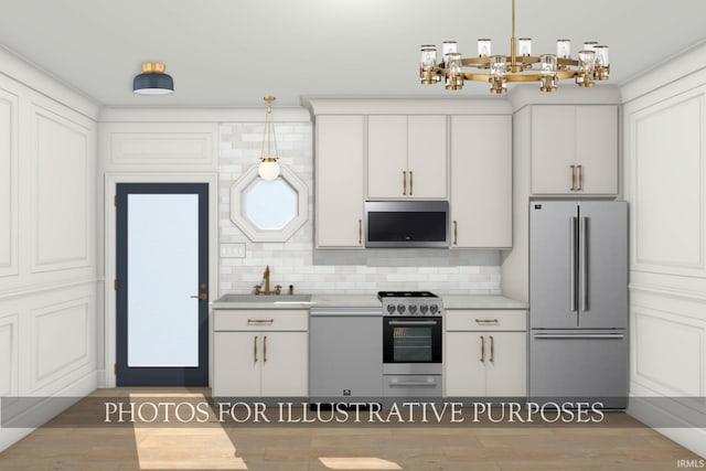 624B N Notre Dame Ave Unit B, South Bend, IN 46617 - kitchen with appliances with stainless steel finishes, a sink, light countertops, white cabinetry, and tasteful backsplash