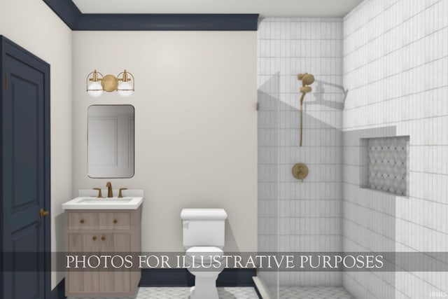 624B N Notre Dame Ave Unit B, South Bend, IN 46617 - full bath featuring vanity, toilet, and tiled shower