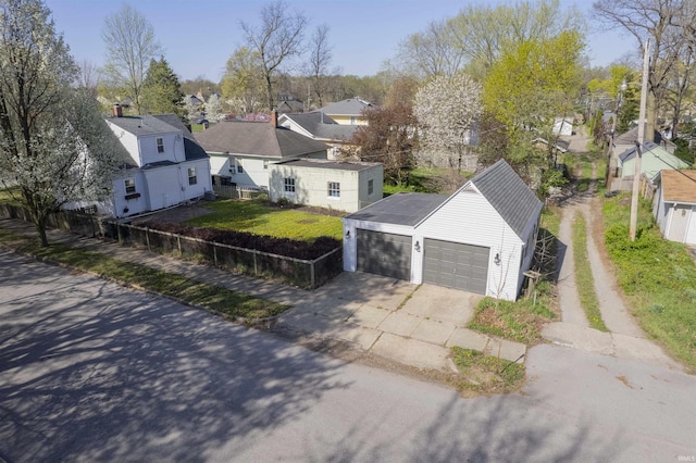 aerial view with a residential view