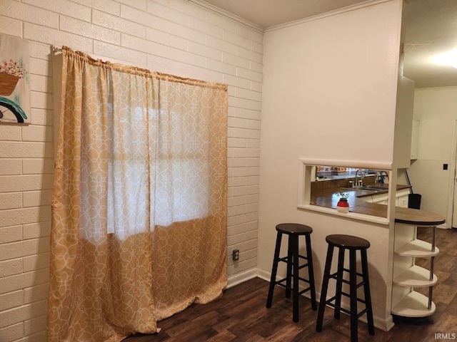 2203 S Valley Ave, Marion, IN 46953 - interior space with a sink, ornamental molding, and wood finished floors