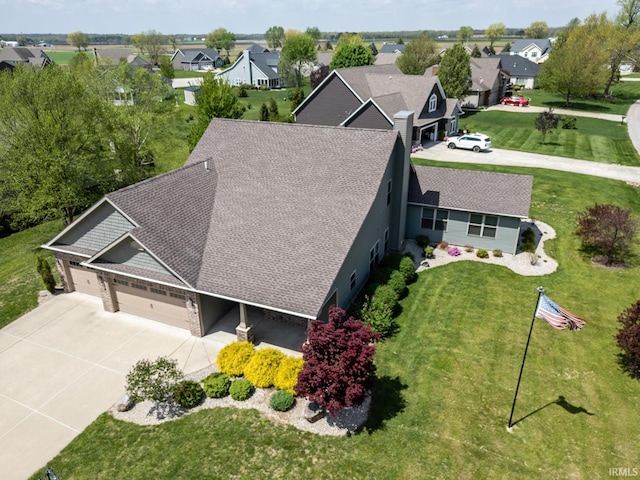aerial view featuring a residential view
