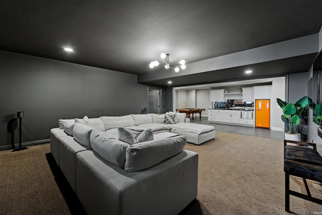 13341 Leesburg Rd, Fort Wayne, IN 46818 - interior space with recessed lighting and a chandelier