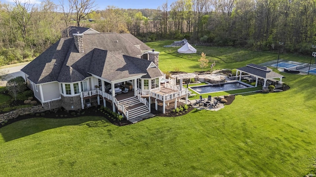 13341 Leesburg Rd, Fort Wayne, IN 46818 - birds eye view of property featuring a view of trees