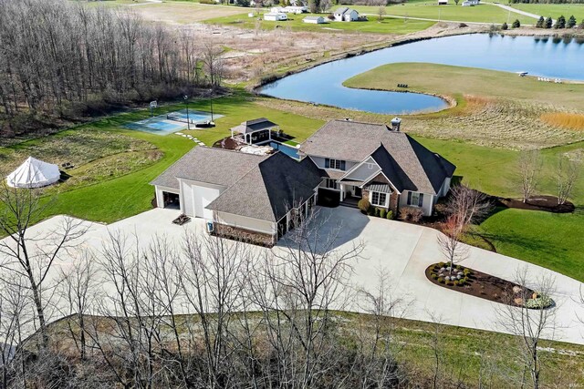 13341 Leesburg Rd, Fort Wayne, IN 46818 - birds eye view of property featuring a water view