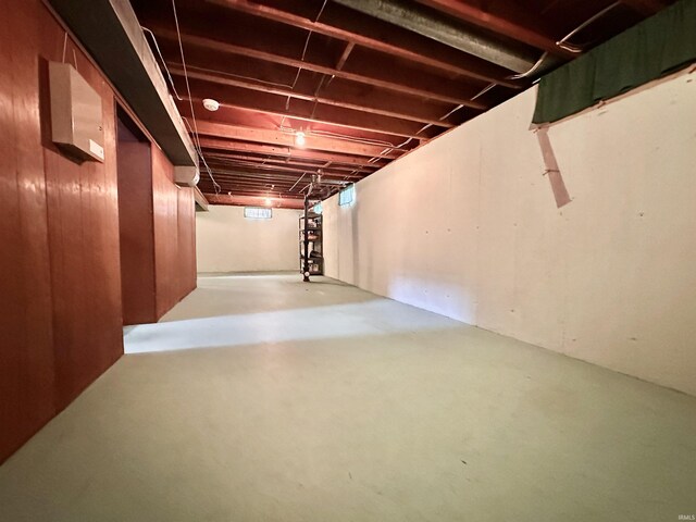 view of unfinished below grade area