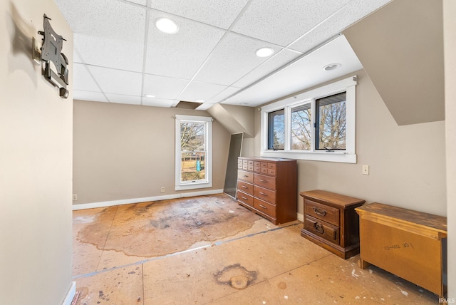 interior space with recessed lighting and baseboards