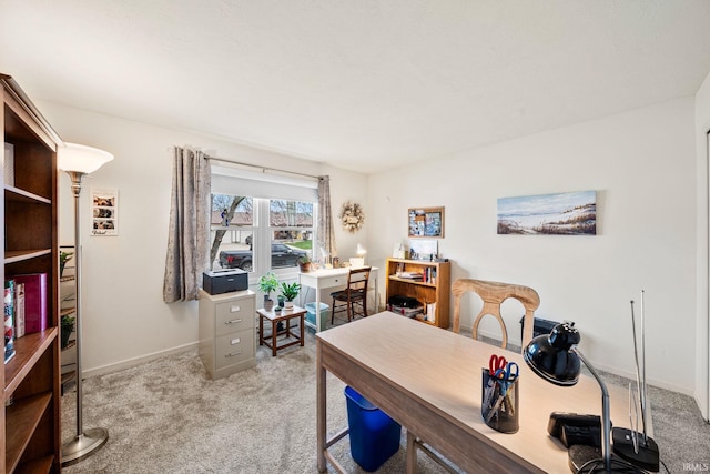 office featuring carpet floors and baseboards