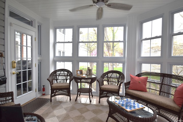 10035 N Turkey Creek Rd, Syracuse, IN 46567 - sunroom with tile patterned flooring, plenty of natural light, and french doors