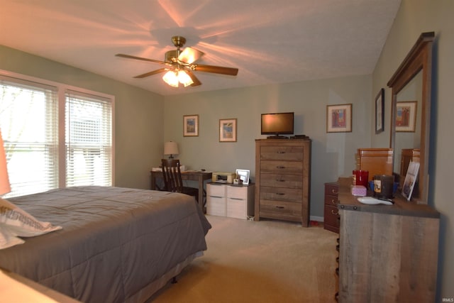 10035 N Turkey Creek Rd, Syracuse, IN 46567 - bedroom with ceiling fan and light carpet