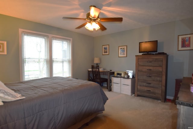 10035 N Turkey Creek Rd, Syracuse, IN 46567 - bedroom featuring ceiling fan and light carpet