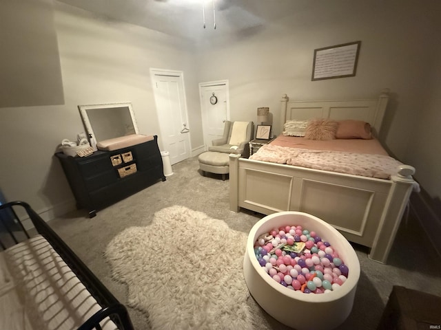 13546 Brick Rd, Granger, IN 46530 - bedroom with carpet floors, a ceiling fan, and baseboards