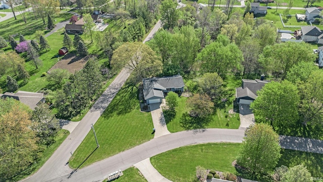 aerial view with a residential view
