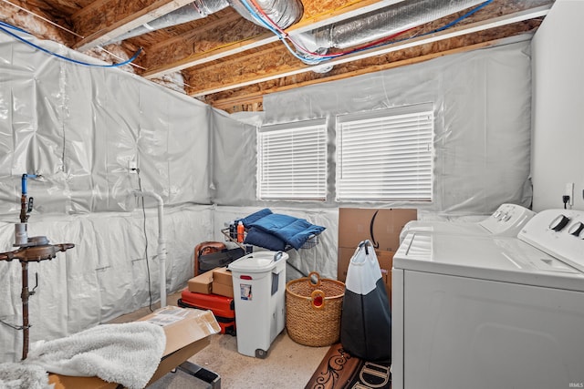 51779 Hannigan Dr, South Bend, IN 46637 - unfinished basement featuring washer and dryer