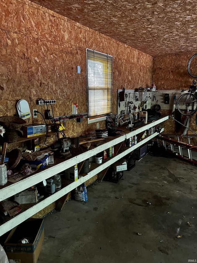 607 Troy Rd, Washington, IN 47501 - misc room featuring a workshop area and concrete floors