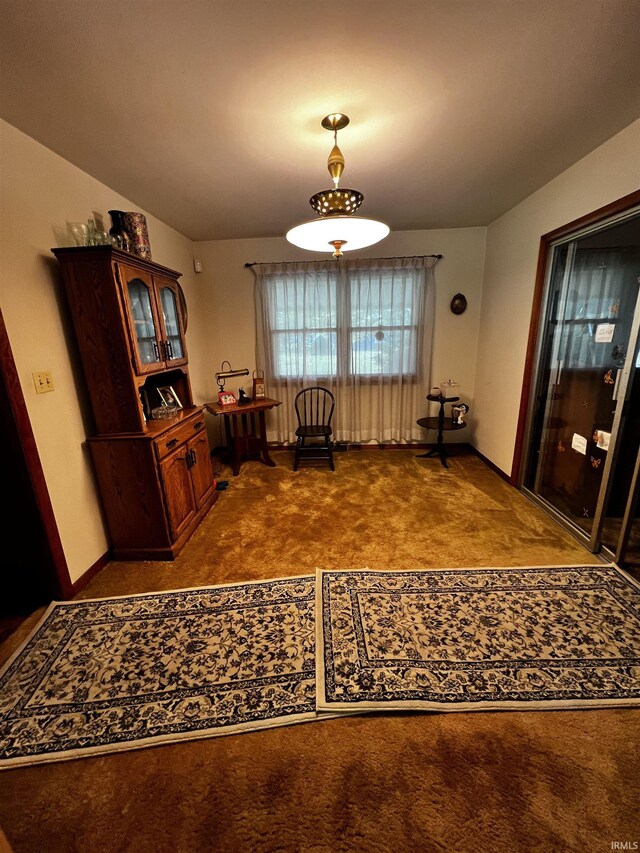 607 Troy Rd, Washington, IN 47501 - carpeted dining room with baseboards