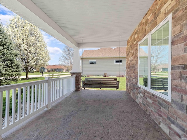 view of patio featuring covered porch