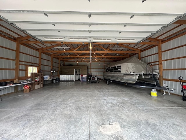 8679 E 850th St, New Carlisle, IN 46552 - garage featuring metal wall