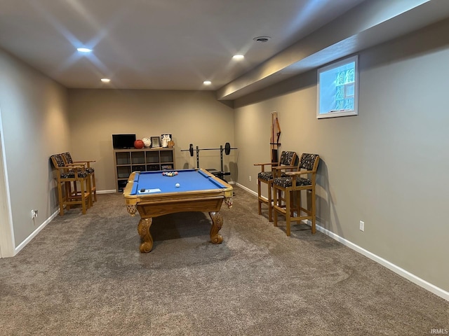 8679 E 850th St, New Carlisle, IN 46552 - game room featuring recessed lighting, pool table, and baseboards