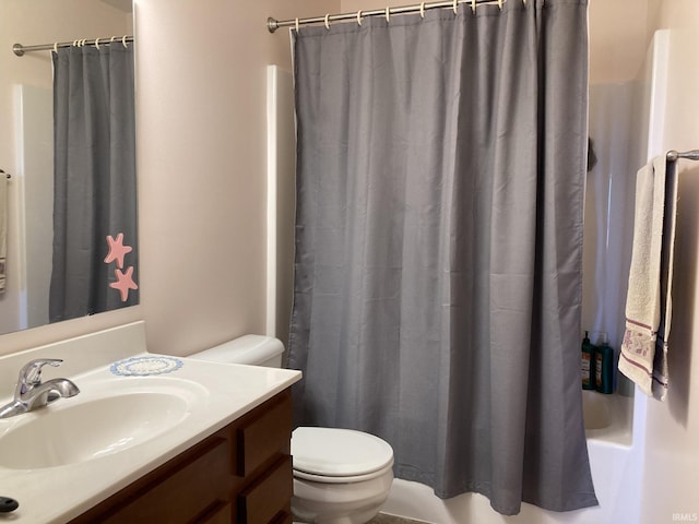4530 E 700 N, Monterey, IN 46960 - full bath featuring toilet, a shower with curtain, and vanity