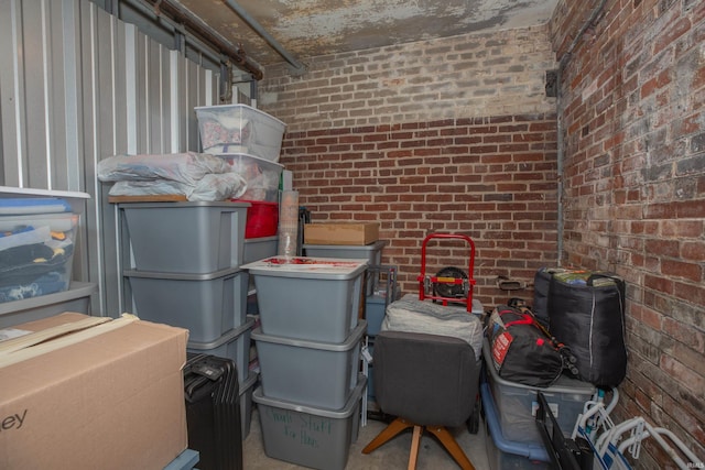 view of storage area