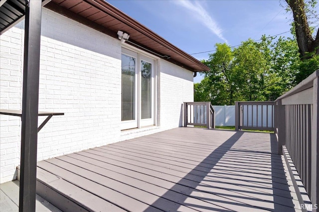 wooden terrace with fence