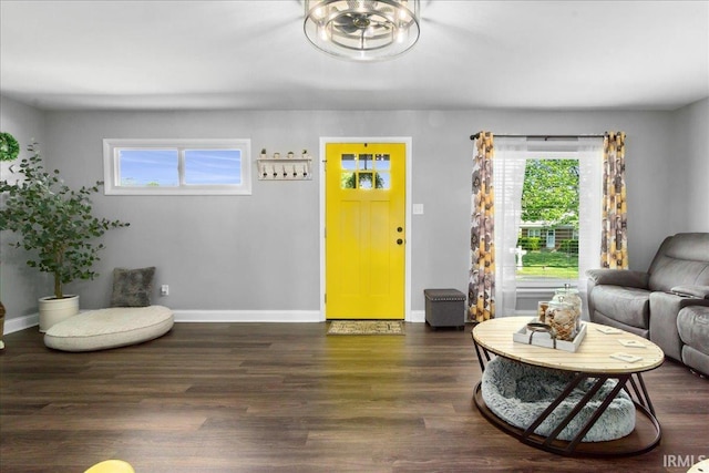 interior space featuring plenty of natural light and baseboards
