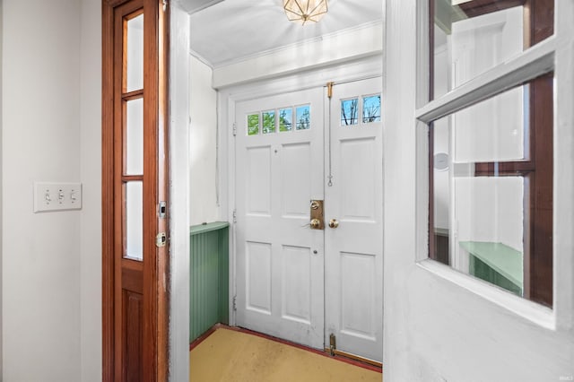 entrance foyer with ornamental molding