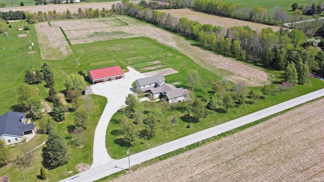 aerial view featuring a rural view