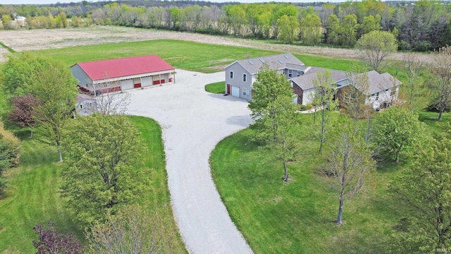 drone / aerial view featuring a rural view