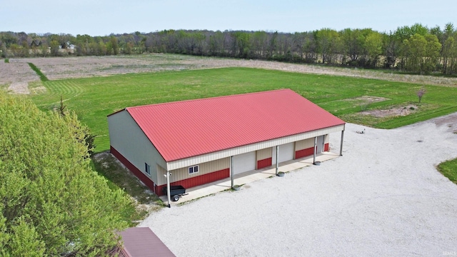 aerial view with a wooded view