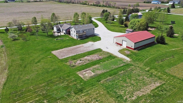 drone / aerial view with a rural view