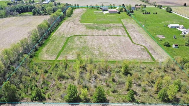 bird's eye view with a rural view