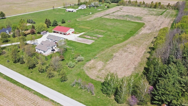 drone / aerial view with a rural view