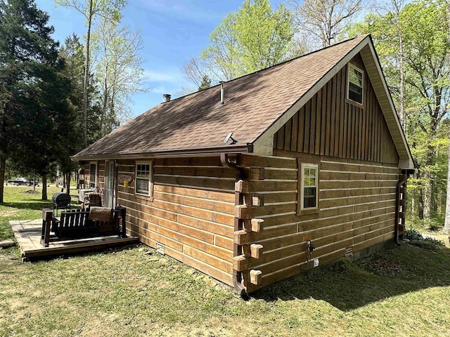 2340 W County Rd 550 S, Paoli, IN 47454 - view of side of property with a shingled roof, board and batten siding, and a yard