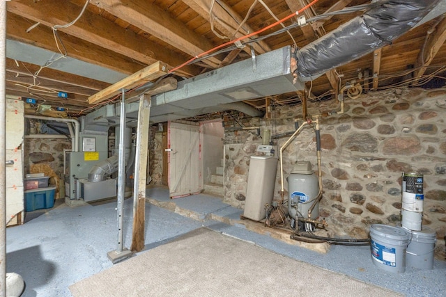 view of unfinished basement