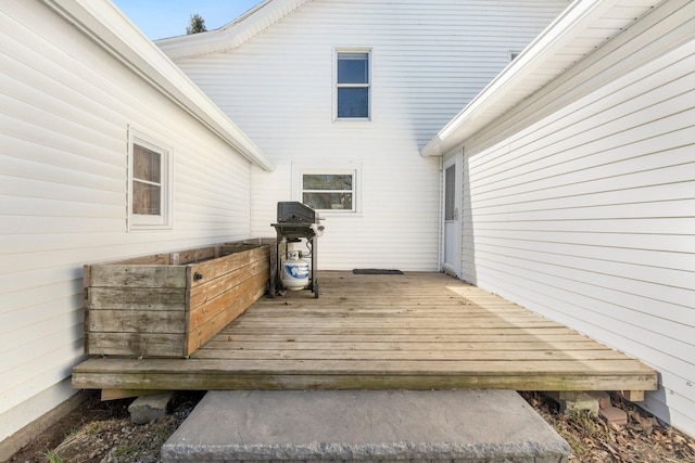 deck featuring grilling area