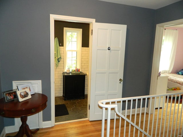 interior space featuring light wood-style floors
