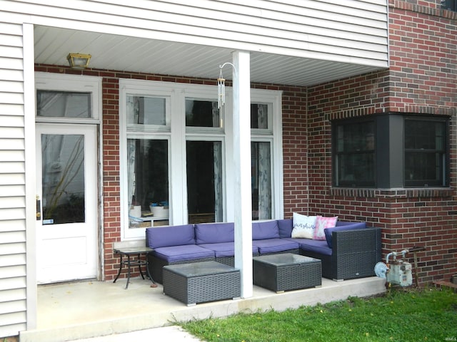view of patio / terrace featuring an outdoor living space