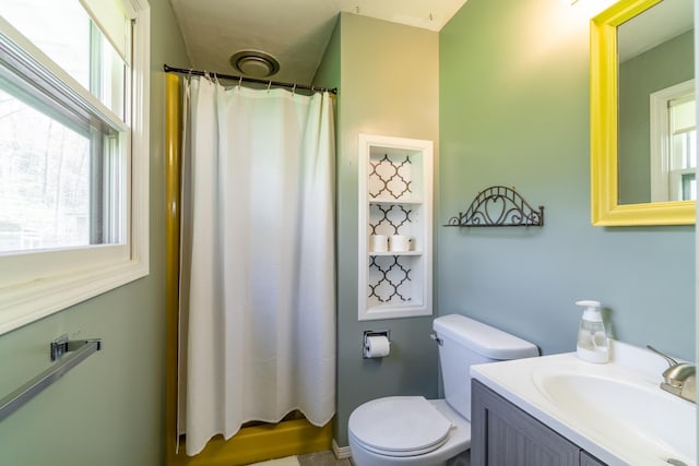 1360 N 140 W, Angola, IN 46703 - full bath with a shower with curtain, vanity, and toilet