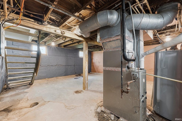 2922 Plaza Dr, Fort Wayne, IN 46806 - below grade area with heating unit and water heater