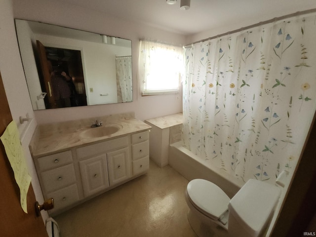 2708 Elmwood Dr, Logansport, IN 46947 - bathroom with toilet, shower / bathtub combination with curtain, and vanity