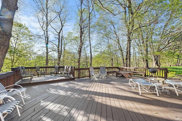 view of wooden deck